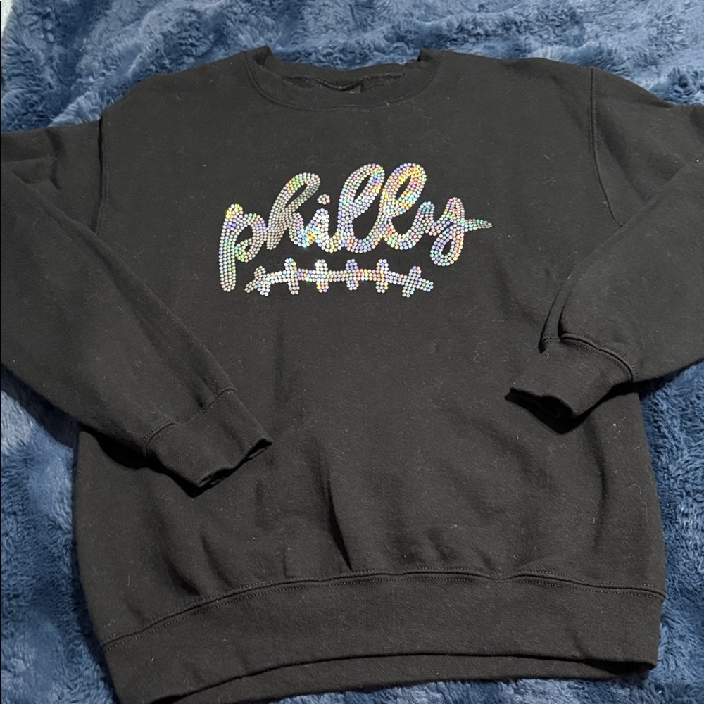 Gildan Black Crewneck Sweater with Graphic Design